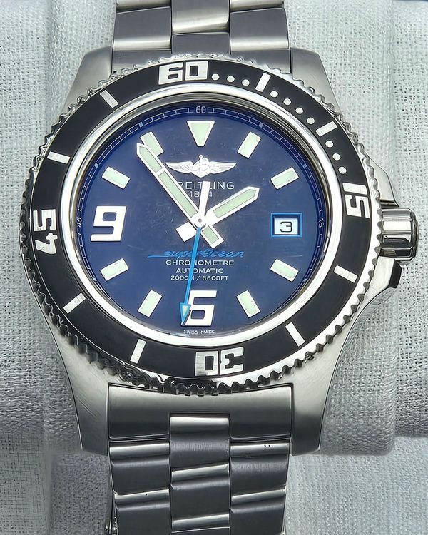 2012 Breitling Superocean 44MM Black Dial Steel Bracelet (A1739102/BA79)
