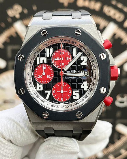 Audemars Piguet Royal Oak Offshore 42MM Black Dial Rubber Strap (26278IK)