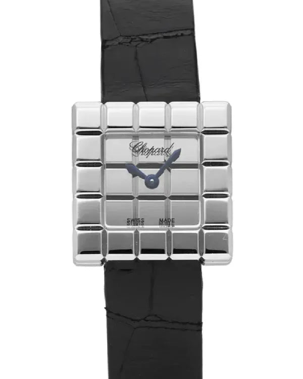 Chopard Ice Cube 20MM Silver Dial Leather Strap (127432-1001)