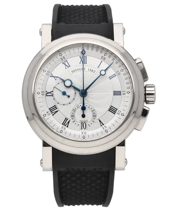 Breguet Marine 42MM Silver Dial Rubber Strap (5827BB/12/5ZU)
