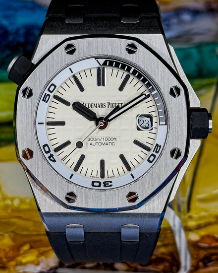 Audemars Piguet Royal Oak Offshore Diver 42MM White Dial Rubber Strap (15710ST.OO.A002CA.02)