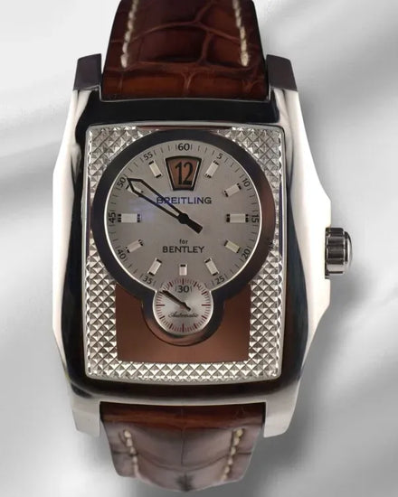 Breitling Bentley Flying B 40MM Silver Dial Leather Strap (A28362)