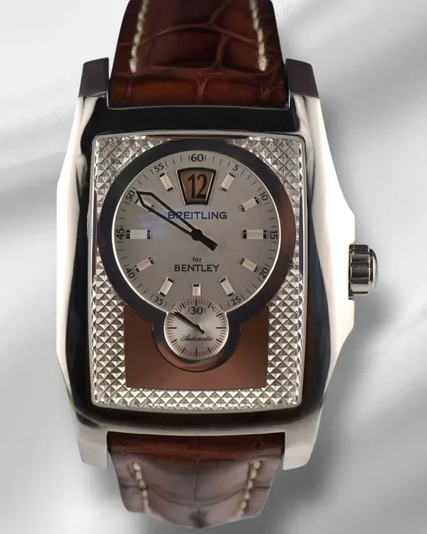 Breitling Bentley Flying B 40MM Silver Dial Leather Strap (A28362)