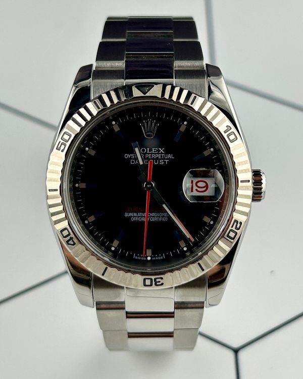 Rolex Datejust Turn-O-Graph 36MM Black Dial Oyster Bracelet (116264)