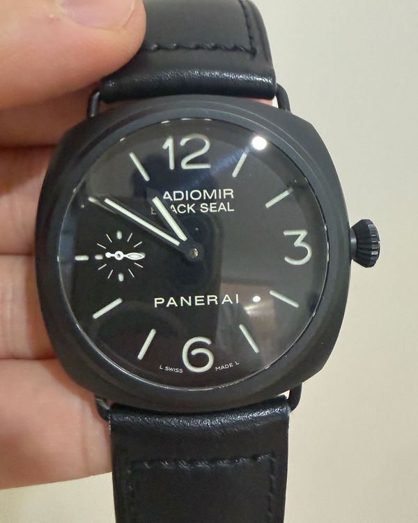 2017 Panerai Radiomir Black Seal Ceramica 45MM Black Dial Leather Strap (PAM00292)