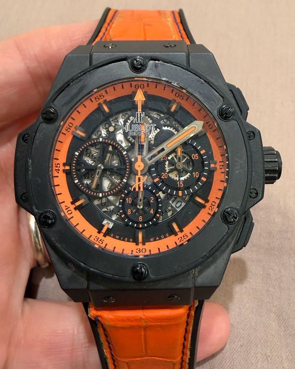 2013 Hublot King Power Punta Del Este Uruguay L. E. 48MM Skeleton Dial Leather Strap (710.CI.1129.NR.PDE11)