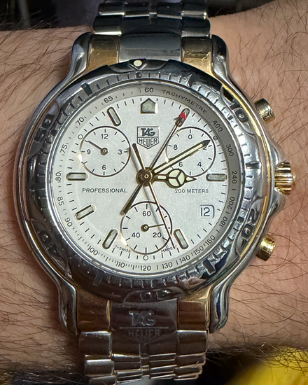 Tag Heuer 6000 18k Gold 40MM Quartz White Dial Two-Tone Bracelet (CH1150.BD0678)