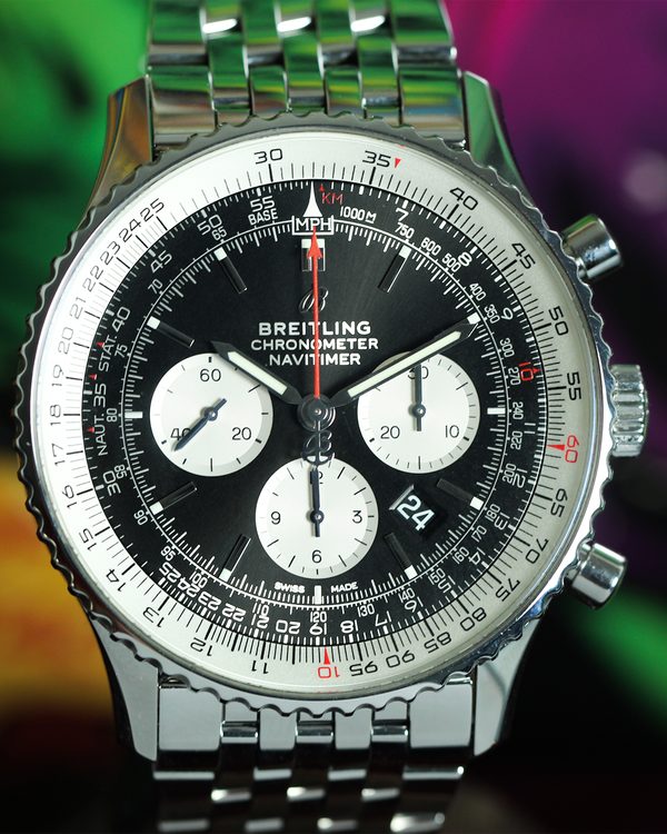 No Reserve - 2018 Breitling Navitimer B01 Chronograph 46MM Black Dial Steel Bracelet (AB0127211B1A1)