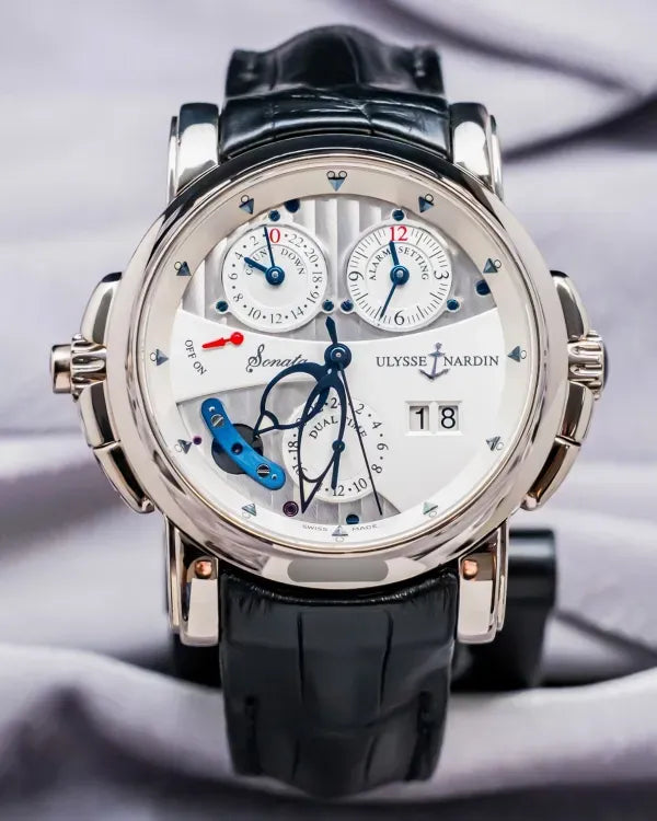 Ulysse Nardin Sonata Cathedral 42MM Silver Dial Leather Strap (670-88)