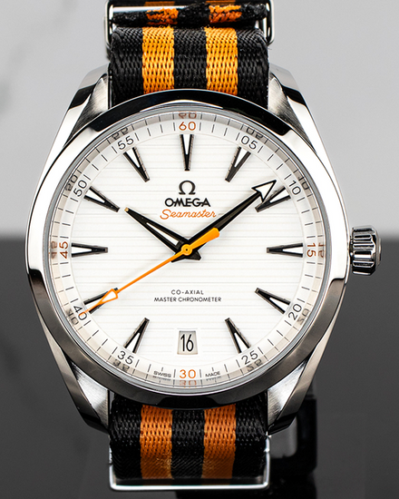 No Reserve - 2018 Omega Seamaster Aqua Terra "Golf Edition" 41MM Silver Dial Textile Strap (220.12.41.21.02.003)