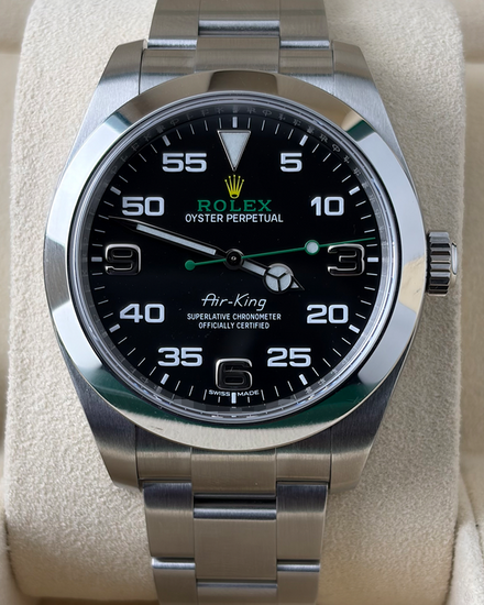 No Reserve - 2022 Rolex Air-King 40MM Black Dial Oyster Bracelet (116900)