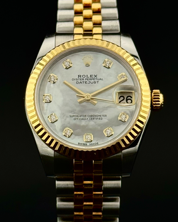 2018 Rolex Lady-Datejust 31MM Mother of Pearl Dial Two-Tone Super Jubilee Bracelet (178273)