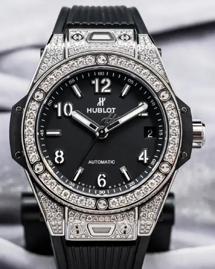 Hublot Big Bang One Click Diamonds 39MM Black Dial Rubber Strap (465.SX.1170.RX.1604)