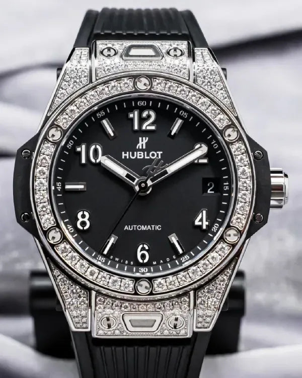 Hublot Big Bang One Click Diamonds 39MM Black Dial Rubber Strap (465.SX.1170.RX.1604)