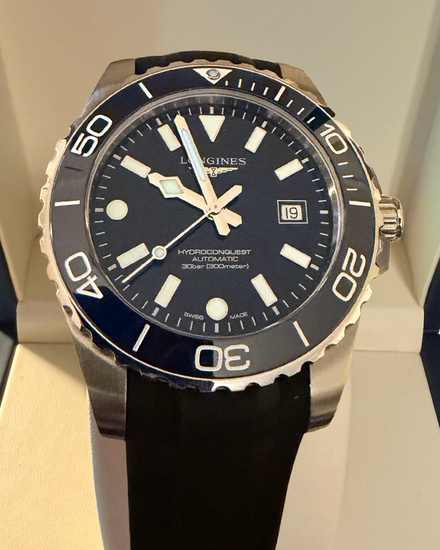 2026 Longines HydroConquest 42MM Blue Dial Rubber Strap (L3.788.4.96.6)