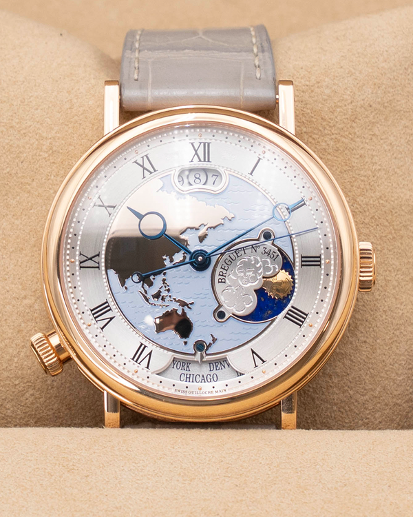 2012 Breguet Classique Hora Mundi 43MM Silver Dial Leather Strap (5717BR/US/9ZU)