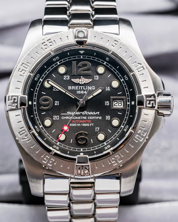 2006 Breitling Superocean Steelfish 44MM Black Dial Steel Bracelet (A17390)