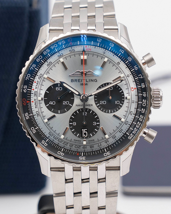 Breitling Navitimer B01 43MM Ice Blue Dial Steel Bracelet (AB0138241C1A1)
