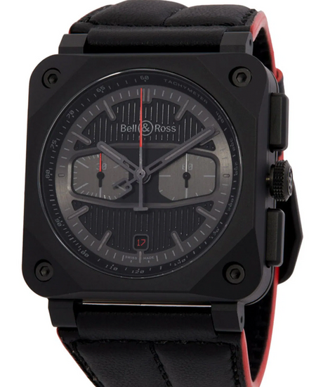 Bell & Ross BR 03 Chrono Blacktrack L.E. 42MM Black Dial Leather Strap (BR0394-BTR-CE/SCA)