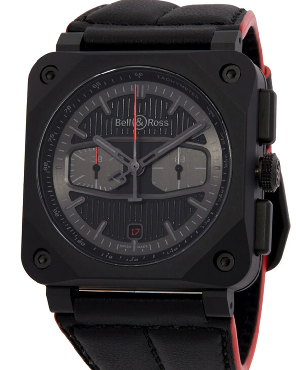 Bell & Ross BR 03 Chrono Blacktrack L.E. 42MM Black Dial Leather Strap (BR0394-BTR-CE/SCA)