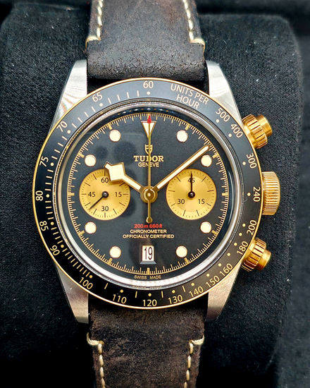 2025 Tudor Black Bay Chrono S&G 41MM Black Dial Leather Strap (79363N)