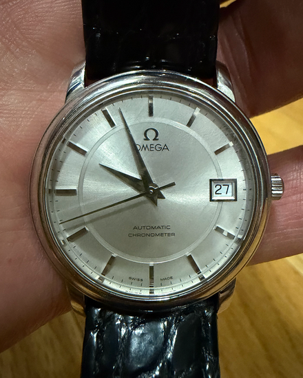 Omega De Ville 34.7MM Silver Dial Aftermarket Leather Strap (4800.31.01)
