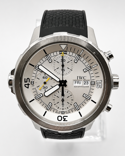IWC Schaffhausen Aquatimer Chronograph 44MM Silver Dial Rubber Strap (IW376801)