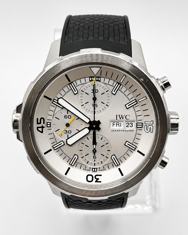 IWC Schaffhausen Aquatimer Chronograph 44MM Silver Dial Rubber Strap (IW376801)