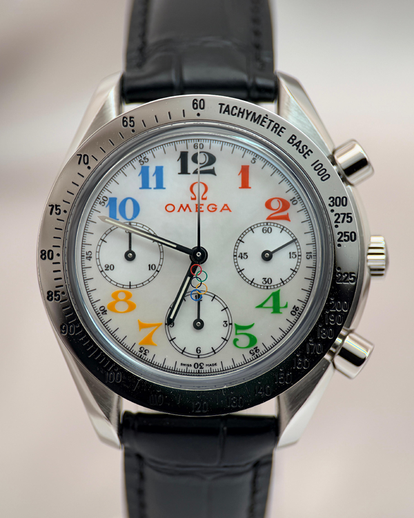 2012 Omega Speedmaster Specialities Olympic Games 35.5MM Mother of Pearl Dial Leather Strap (3836.70.36)