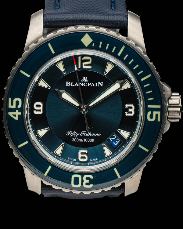 2023 Blancpain Fifty Fathoms 45MM Blue Dial Leather Strap (5015-12B40-O52A)