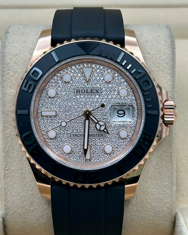 2023 Rolex Yacht-Master 40MM Diamond Pavé Dial Oysterflex Strap (126655)