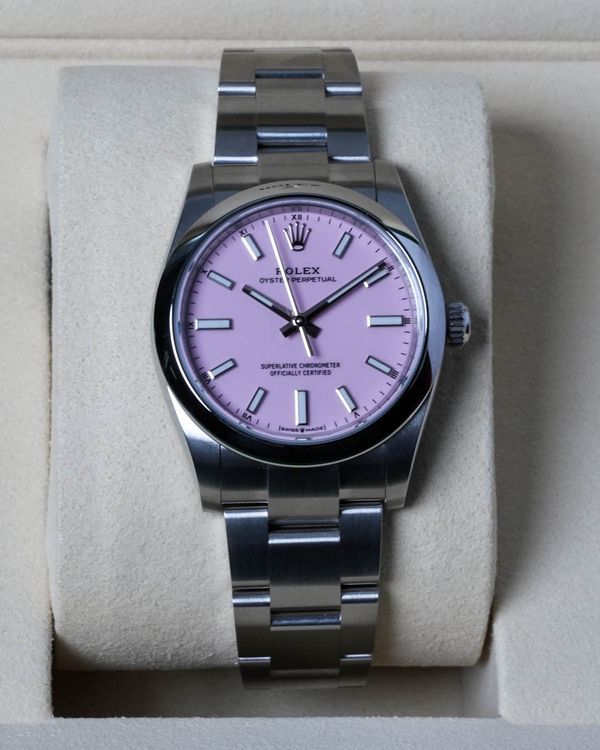 2026 Rolex Oyster Perpetual 34MM Pink Dial Oyster Bracelet (124200)