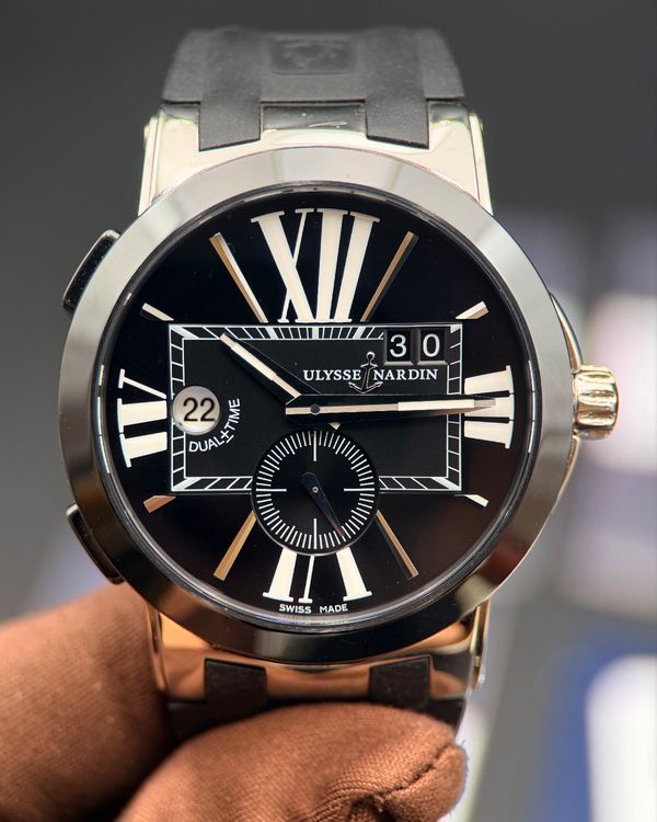 2010 Ulysse Nardin Executive Dual Time 43MM Black Dial Rubber Strap (243-00)
