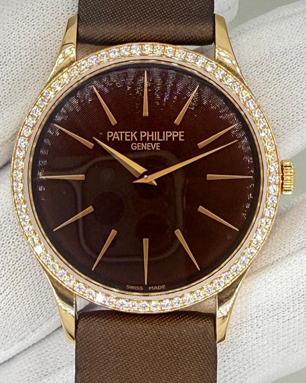 Patek Philippe Calatrava 33MM Chocolate Dial Satin Strap (4897R)
