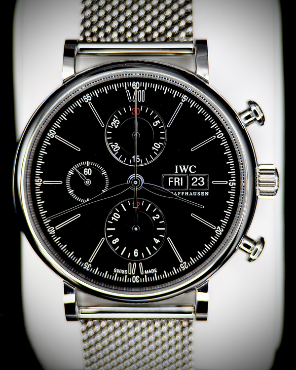 2017 IWC Schaffhausen Portofino Chronograph 42MM Black Dial Steel Bracelet (IW391010)
