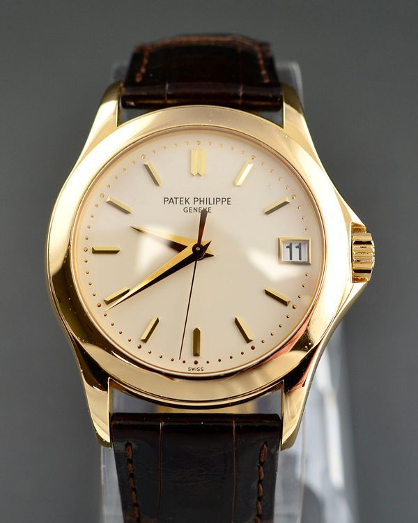 Patek Philippe Calatrava 37MM White Dial Leather Strap (5107J-001)