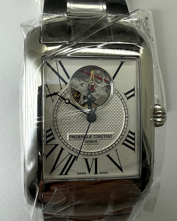 2024 Frederique Constant Classics Carrée Heart Beat 33.3MM Silver Dial Steel Bracelet (FC-310MC4S36B)
