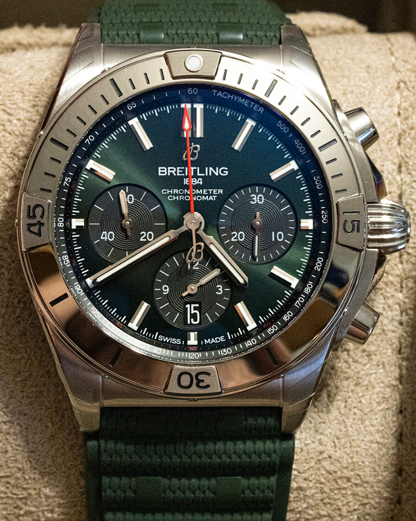 2026 Breitling Chronomat VB01 42MM Green Dial Rubber Strap (AB0134)