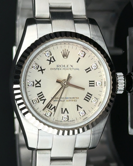 2010 Rolex Oyster Perpetual 26MM Silver Dial Oyster Bracelet (176234)