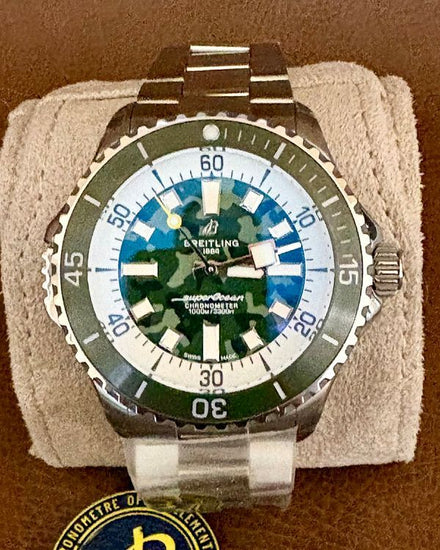 Breitling Superocean Super Diver 46MM Camo Green Dial Titanium Bracelet (E10379D31L1E1)
