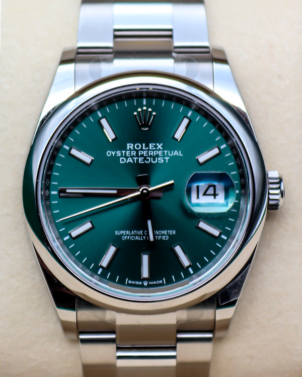 2025 Rolex Datejust 36MM Green Dial Oyster Bracelet (126200)