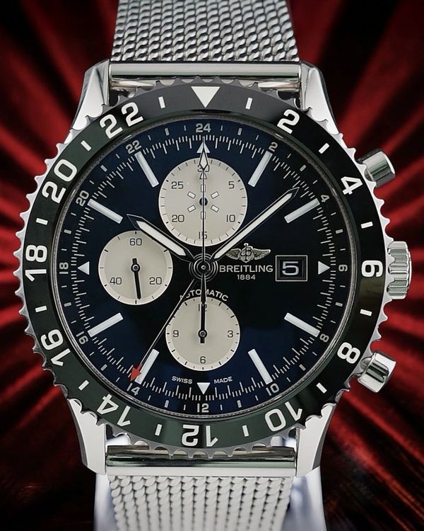 Breitling Chronoliner 46MM Black Dial Steel Bracelet (Y24310)