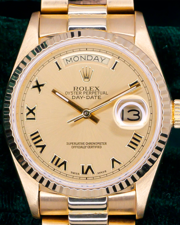 Rolex Day-Date 36MM Champagne Dial Yellow Gold President Bracelet (18038)