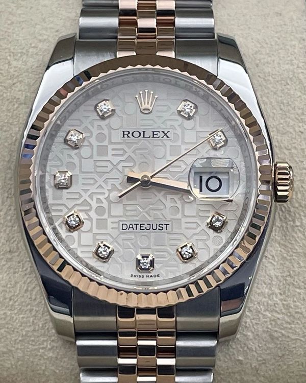 2010 Rolex Datejust 36MM Silver "Jubilee Motif" Dial Two-Tone Jubilee Bracelet (116231)