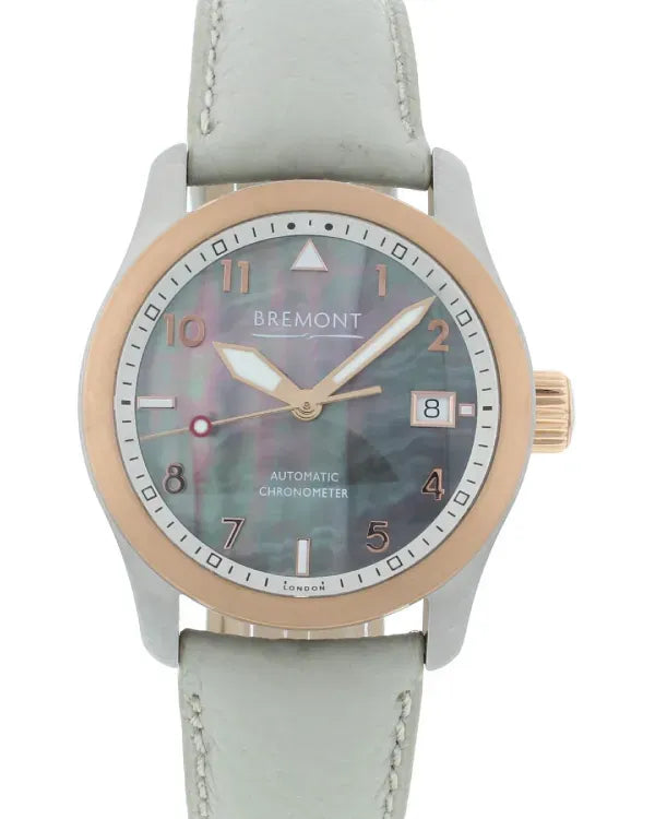 Bremont MB 37MM Mother Of Pearl Dial Leather Strap  (MAYA-G-R-S)