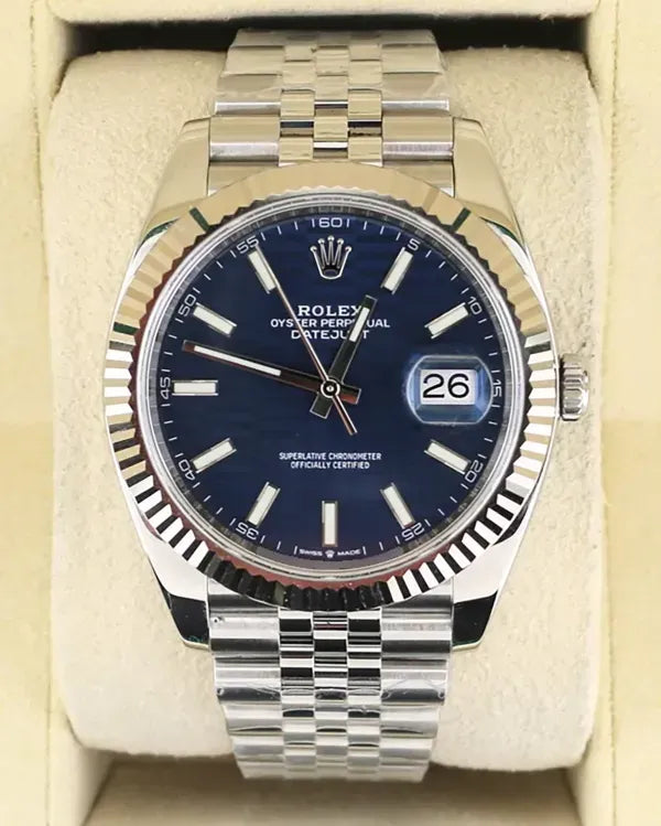 2024 Rolex Datejust 41MM Blue "Fluted Motif" Dial Jubilee Bracelet (126334)