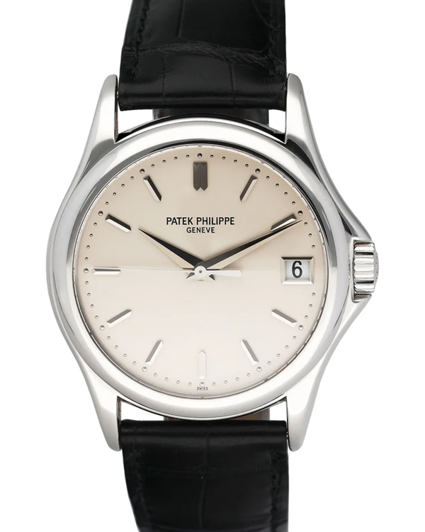 2005 Patek Philippe Calatrava 37MM Silver Dial Leather Strap (5127G-001)