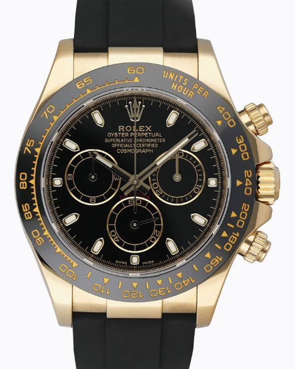 2018 Rolex Cosmograph Daytona 40MM Black Dial Rubber Strap (116518LN)