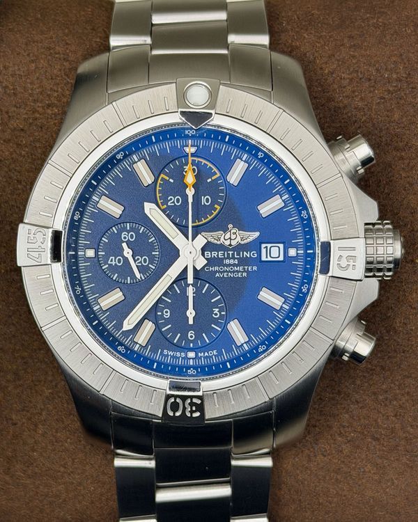 Breitling Avenger Chronograph 45MM Blue Dial Steel Bracelet (A13317)