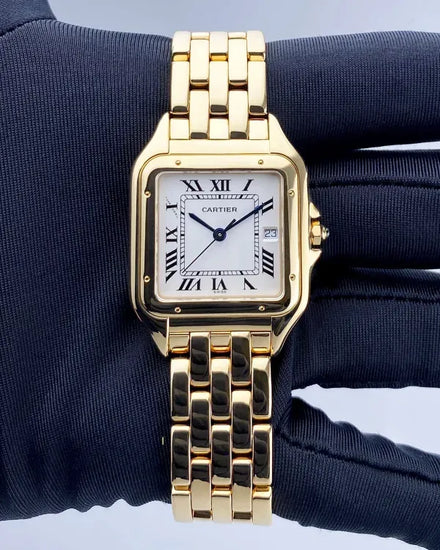 Cartier Panthère De Cartier 29MM Quartz Off-White Dial Yellow Gold Bracelet (W25014B9)